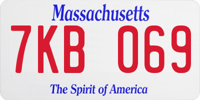 MA license plate 7KB069