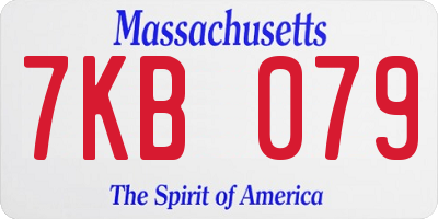 MA license plate 7KB079