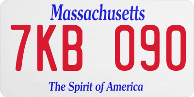 MA license plate 7KB090