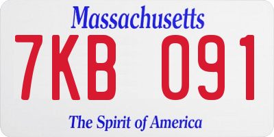 MA license plate 7KB091