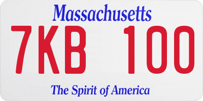 MA license plate 7KB100