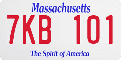 MA license plate 7KB101