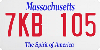 MA license plate 7KB105