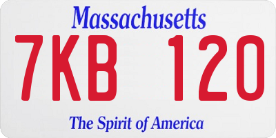 MA license plate 7KB120
