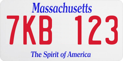 MA license plate 7KB123