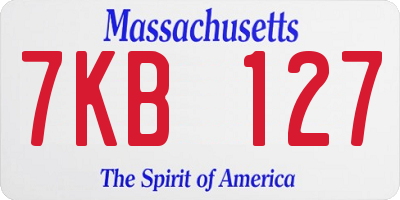 MA license plate 7KB127