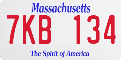 MA license plate 7KB134