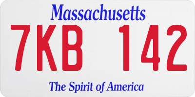 MA license plate 7KB142