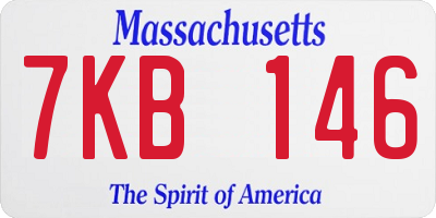 MA license plate 7KB146