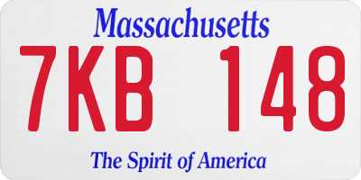 MA license plate 7KB148