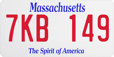 MA license plate 7KB149