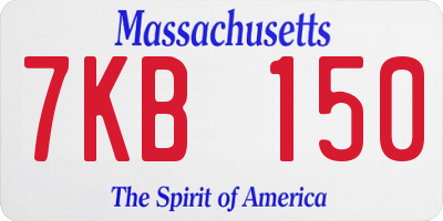 MA license plate 7KB150