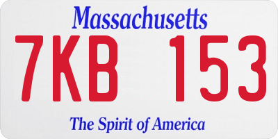 MA license plate 7KB153