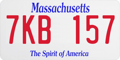 MA license plate 7KB157