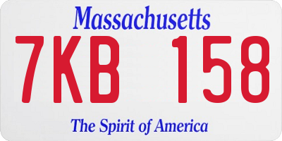 MA license plate 7KB158