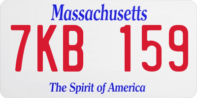 MA license plate 7KB159