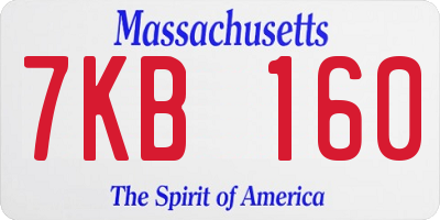 MA license plate 7KB160