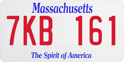 MA license plate 7KB161