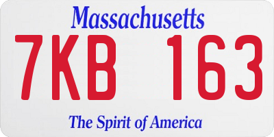 MA license plate 7KB163