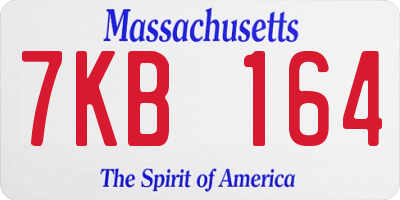 MA license plate 7KB164