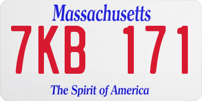MA license plate 7KB171
