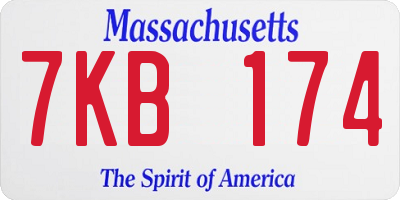 MA license plate 7KB174