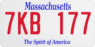 MA license plate 7KB177