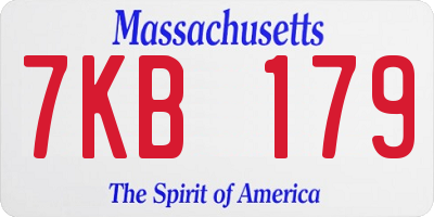 MA license plate 7KB179