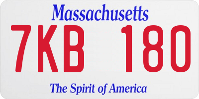 MA license plate 7KB180