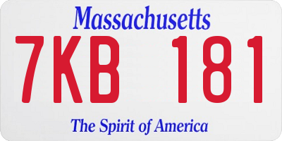 MA license plate 7KB181