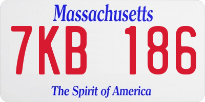MA license plate 7KB186