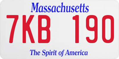 MA license plate 7KB190