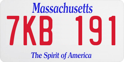 MA license plate 7KB191