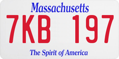 MA license plate 7KB197