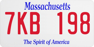 MA license plate 7KB198