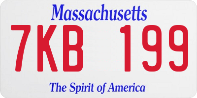 MA license plate 7KB199