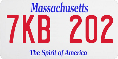 MA license plate 7KB202