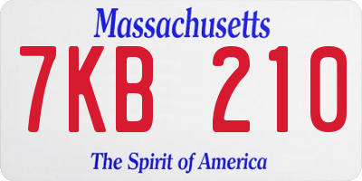 MA license plate 7KB210