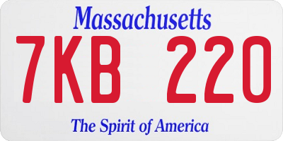 MA license plate 7KB220
