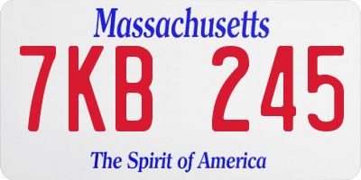 MA license plate 7KB245