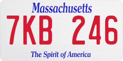 MA license plate 7KB246