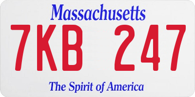 MA license plate 7KB247