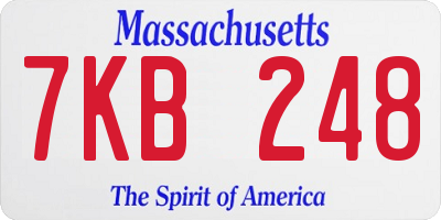 MA license plate 7KB248