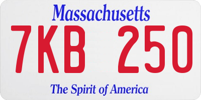 MA license plate 7KB250