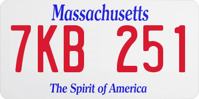 MA license plate 7KB251