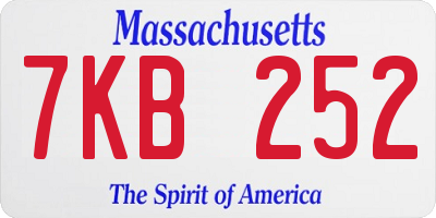 MA license plate 7KB252