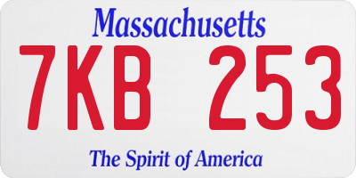 MA license plate 7KB253