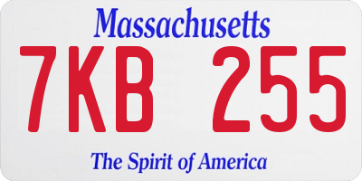 MA license plate 7KB255