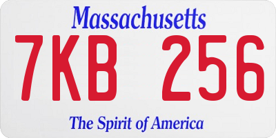 MA license plate 7KB256