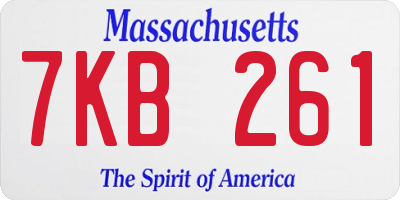 MA license plate 7KB261